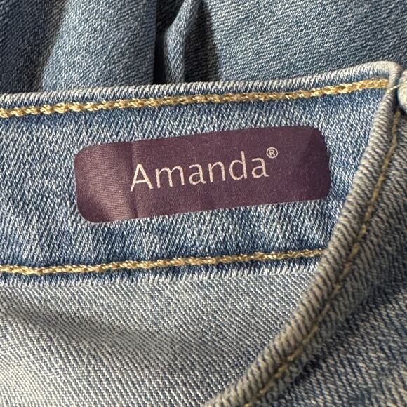 Gloria Vanderbilt SZ 14 SHORT Amanda Jeans Stretch Hi-Rise Pockets Medium Wash - Picture 8 of 10